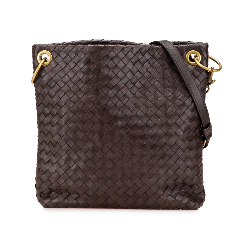 Bottega Veneta Pre-Loved Leather Intrecciato Crossbody Bag