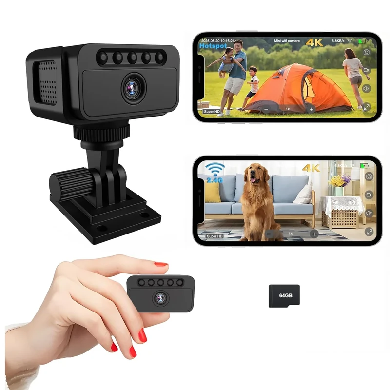 Bextgoo 4K Spy Camera - 64GB, WiFi/Offline, 940nm Night Vision