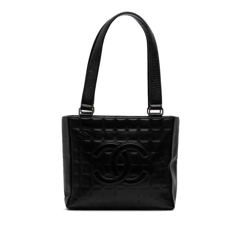 Chanel Pre-Loved CC Choco Bar Lambskin Tote Bag