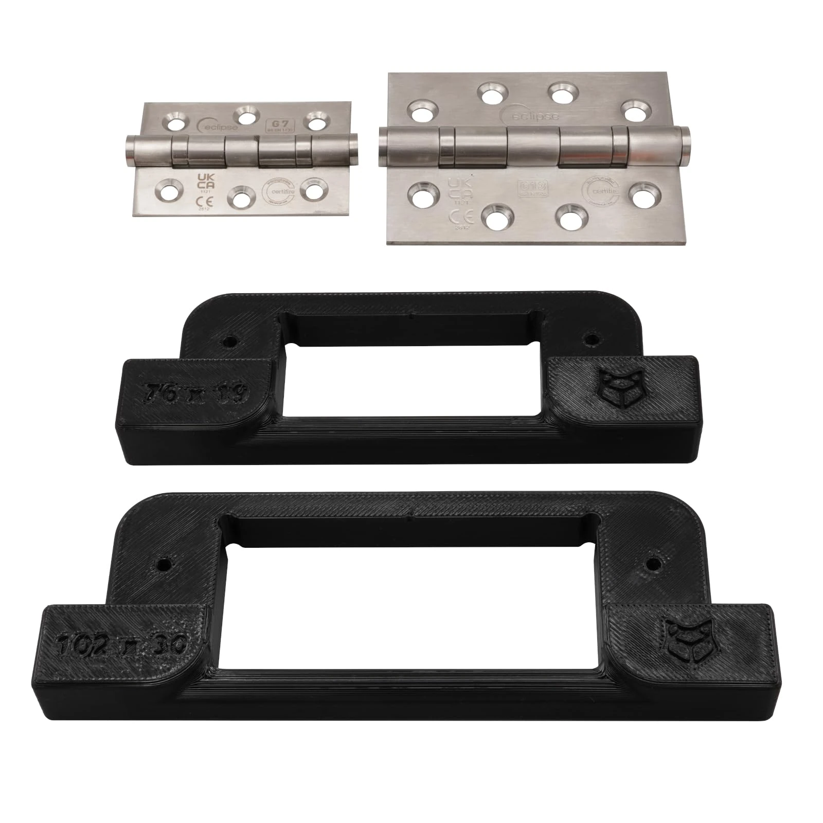 102 x 76 mm (4") OR 76 x 51 mm (3") Slimline Basic Precision Hinge Jig Router Template for Door and Door Frame