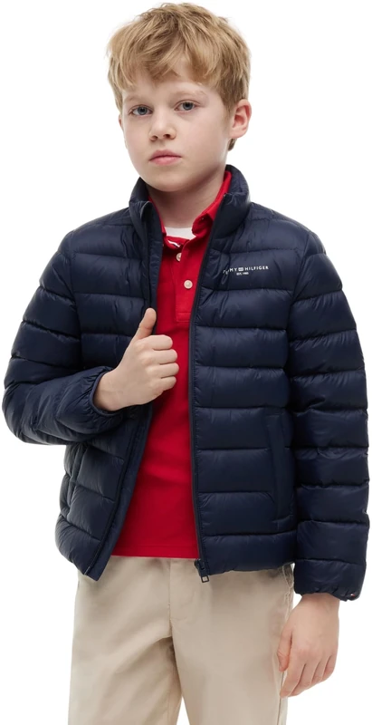 Tommy Hilfiger Unisex Kids Essential Light Down Jacket KS0KS00652 Other Jackets, BLUE (Dark Night Navy), 7 Years