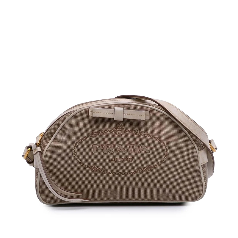 Prada Pre-Loved Canvas Canapa Logo Crossbody Bag