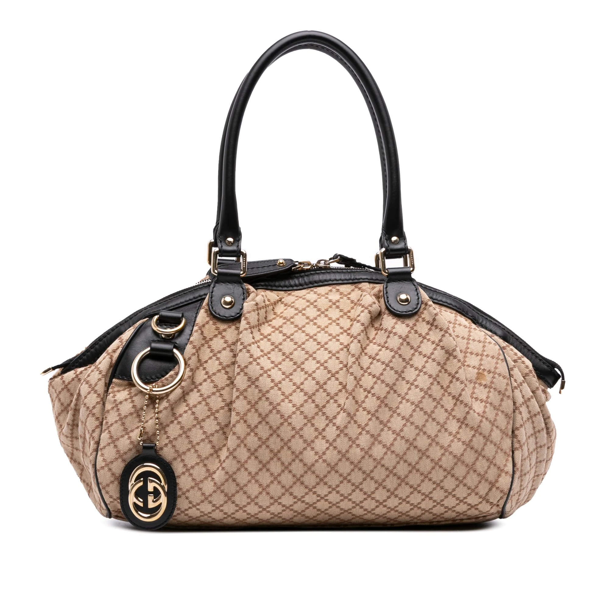 Gucci Pre-Loved Diamante Canvas Sukey Satchel