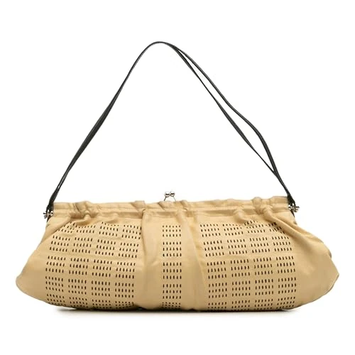 Pre-Loved Leather Kiss Lock Shoulder Bag