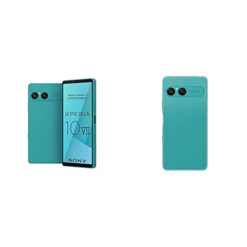 Sony Xperia 10 VII – 6.1" 19.5:9 OLED display with 120 Hz, 5,000 mAh battery, 16 mm ultra-wide-angle lens, 3.5 mm audio jack, Android 15, IP65/68, turquoise + Cover