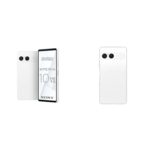 Sony Xperia 10 VII – 6.1" 19.5:9 OLED display with 120 Hz, 5,000 mAh battery, 16 mm ultra-wide-angle lens, 3.5 mm audio jack, Android 15, IP65/68, White + Cover