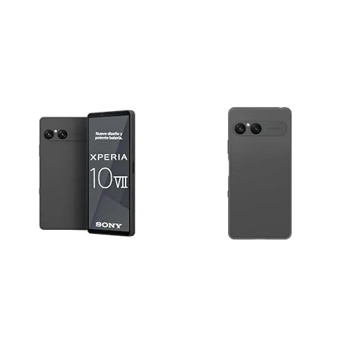Sony Xperia 10 VII – 6.1" 19.5:9 OLED display with 120 Hz, 5,000 mAh battery, 16 mm ultra-wide-angle lens, 3.5 mm audio jack, Android 15, IP65/68, Charcoal Black, + Cover