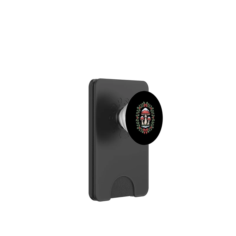 PopSockets MagSafe PopWallet - Cottagecore Snow Mushroom Wreath