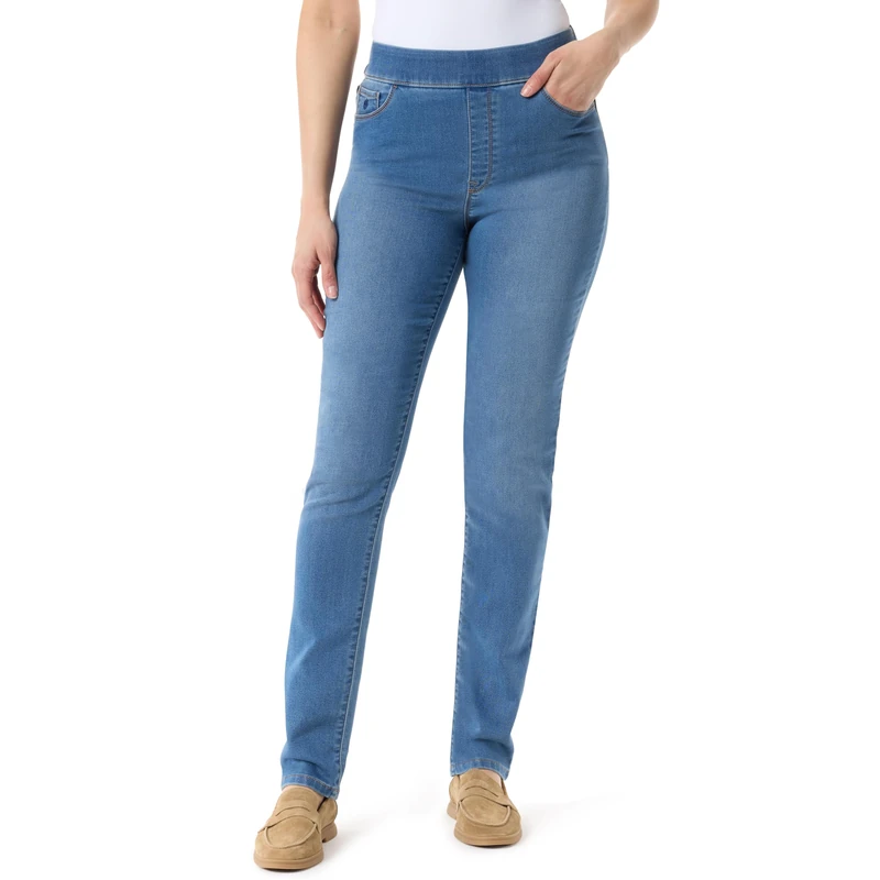 Gloria Vanderbilt Women's Amanda Pull on High Rise Jean Standard, Eastwood, S