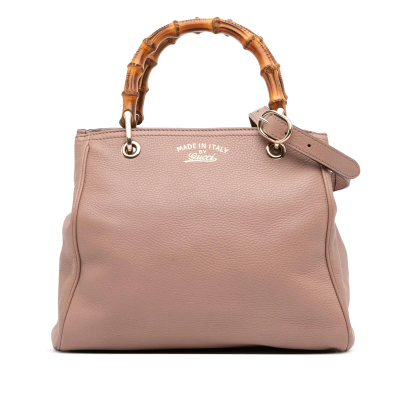 Gucci Pre-Loved Small Calfskin Bamboo Shopper Satchel