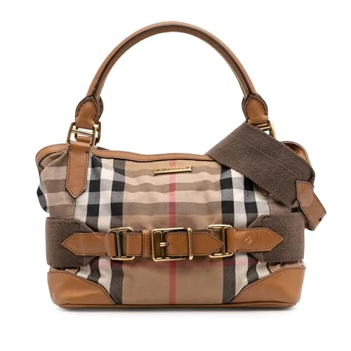 BURBERRY Pre-Loved House Check Canvas Brecon Satchel Handbag