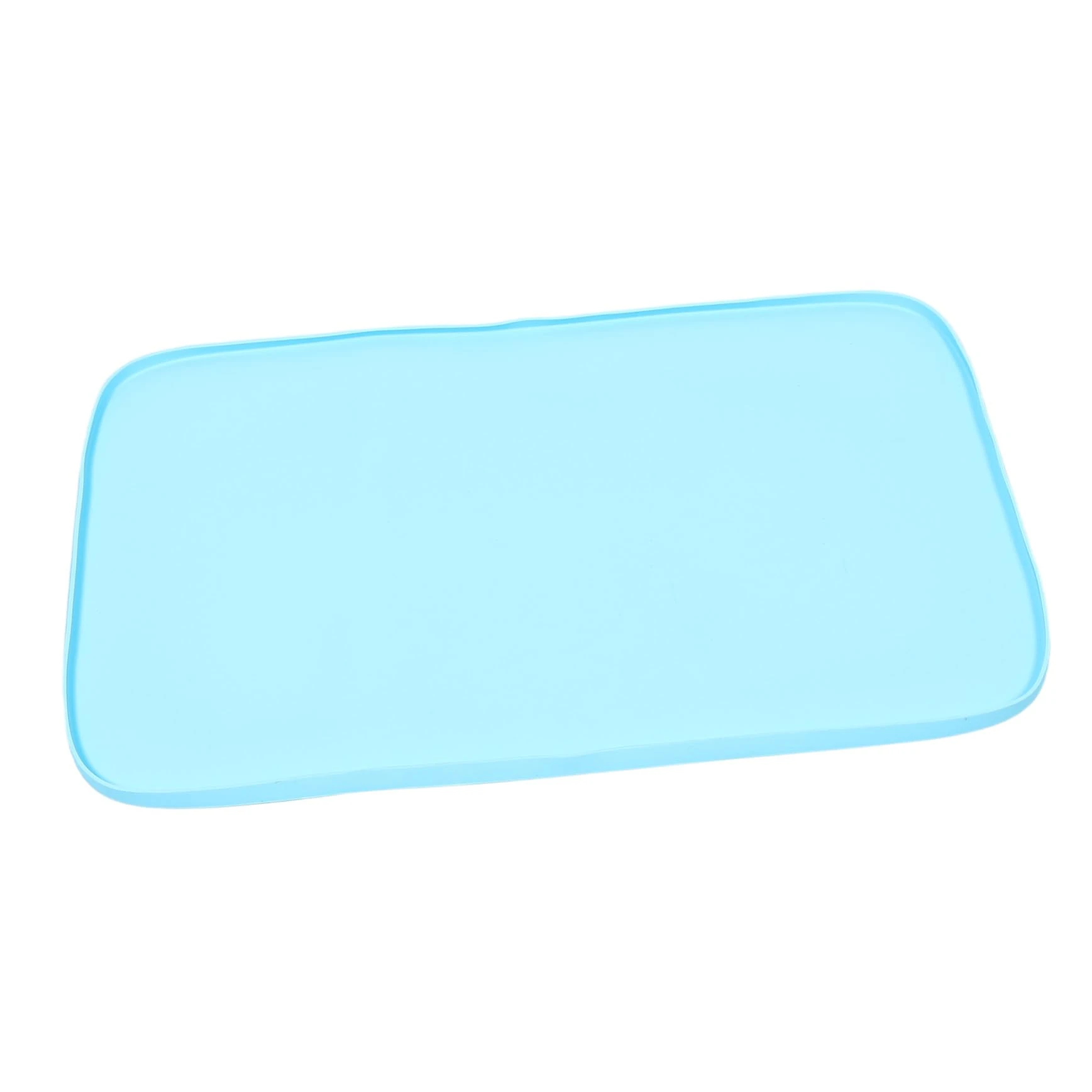 SMASOLO Non-Stick Reusable Silicone Painting Mat with Raised Edges for Crafts and Jewelry Making Washable Color Mixing Pad for Artists Blue Art Desk Protector