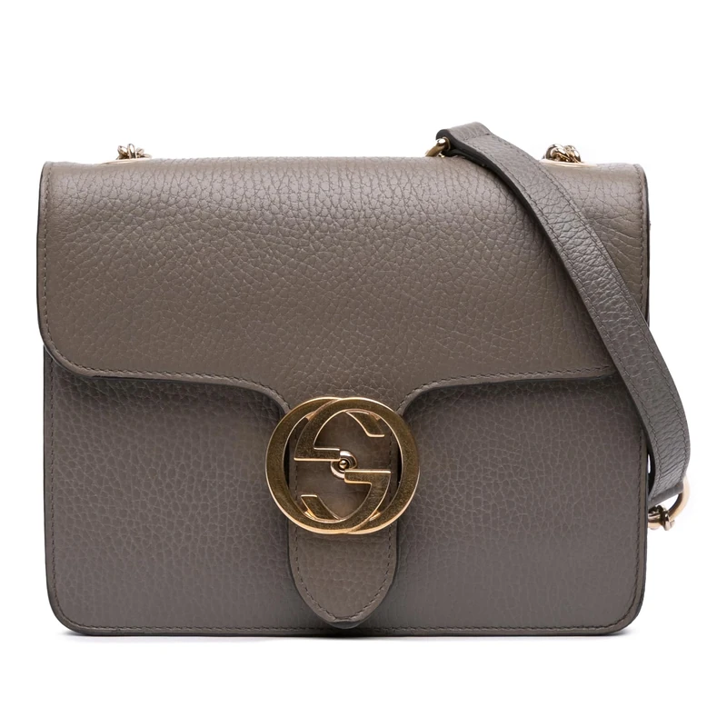 Gucci Pre-Loved Small Dollar Calfskin Interlocking G Crossbody Bag