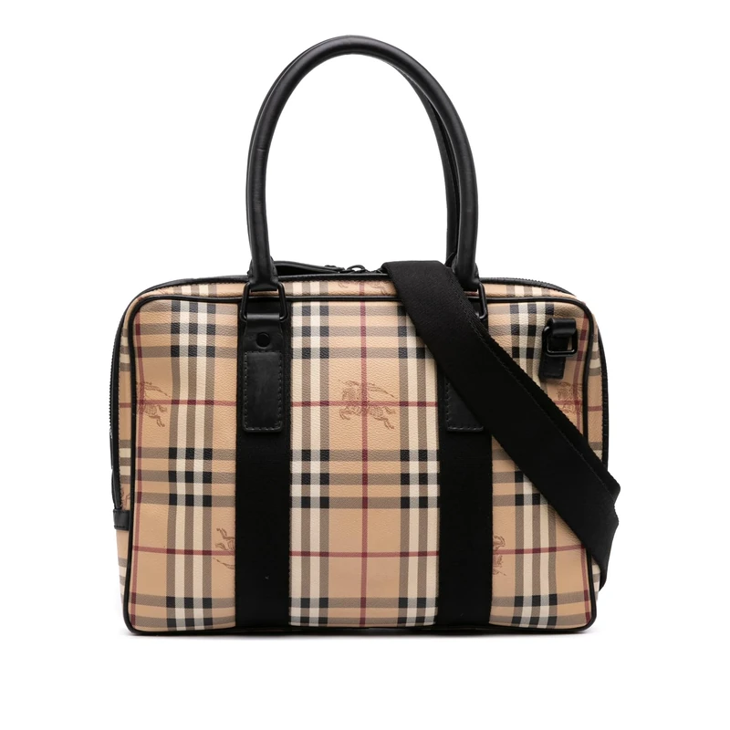 Pre-Loved Haymarket Check Coated Canvas Business Bag