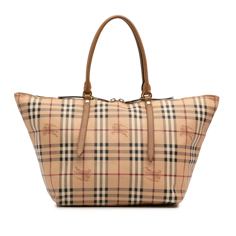 BURBERRY Pre-Loved Medium Haymarket Check Coated Canvas Salisbury Tote