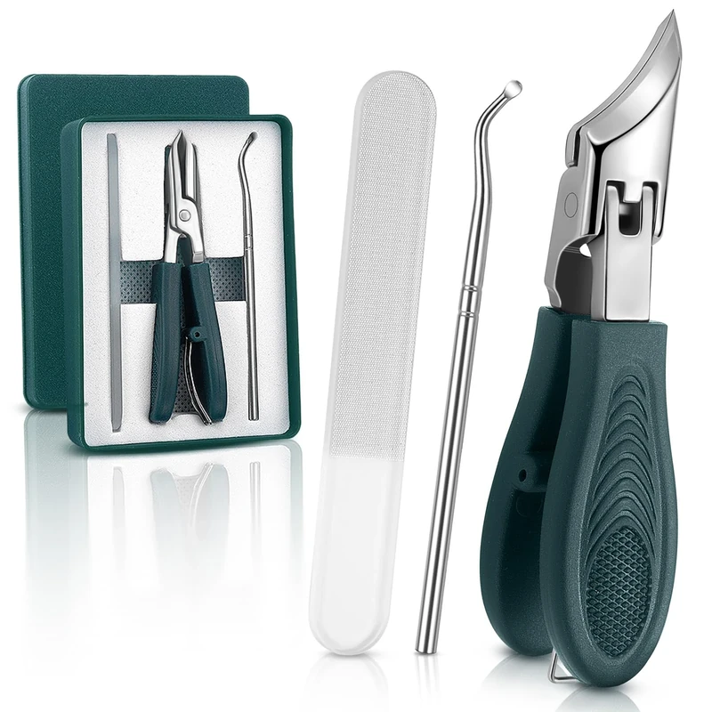 3pcs Ingrown Toenail Clippers Set, Beveled Eagle Beak Nail Clippers for Thick Nails, for Elderly Men Women