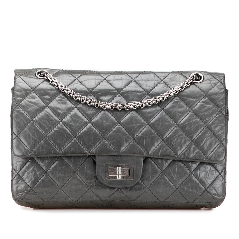 Chanel Pre-Loved 50Th Anniversary Reissue 2.55 Aged Calfskin Double Flap 227 Shoulder Bag