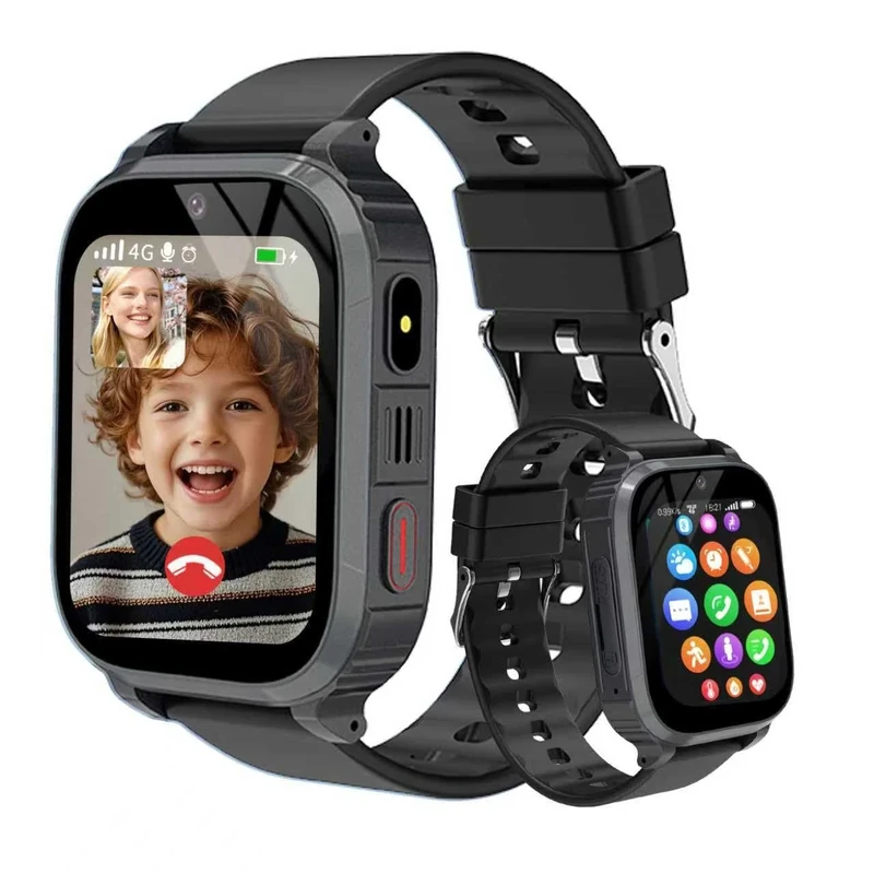 Tzzulsx 4G Kids Smart Watch, SOS Call, GPS LBS Tracker, Video Call, Voice Chat, Games, School Mode, Alarm, Smartwatch for Boys and Girls