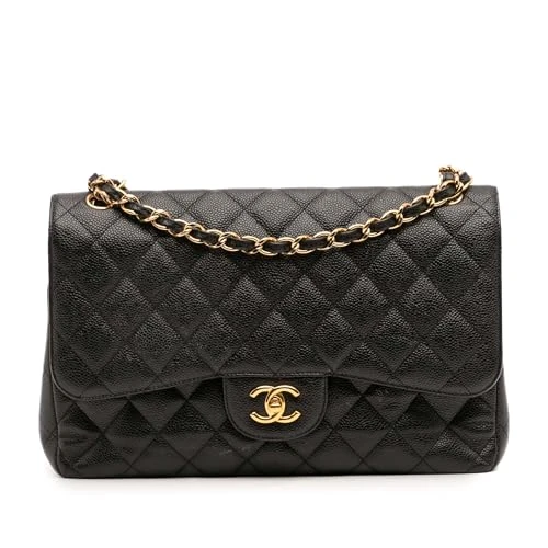 Chanel Pre-Loved Jumbo Classic Caviar Double Flap