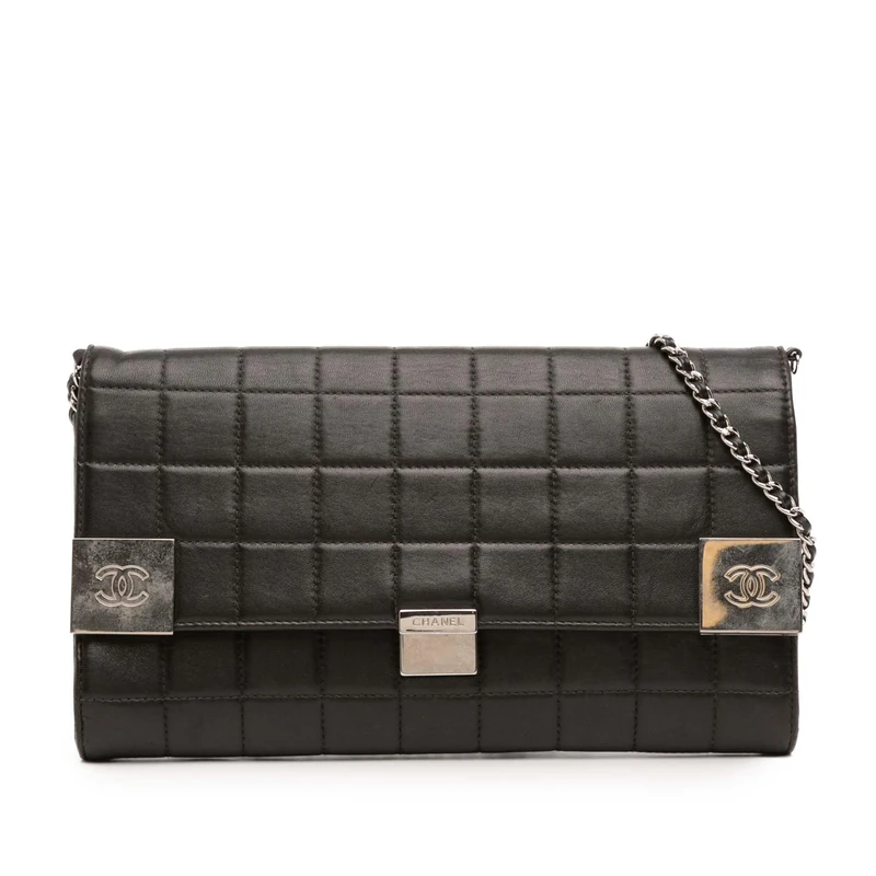 Chanel Pre-Loved Quilted Lambskin Chocolate Bar Shoulder Bag