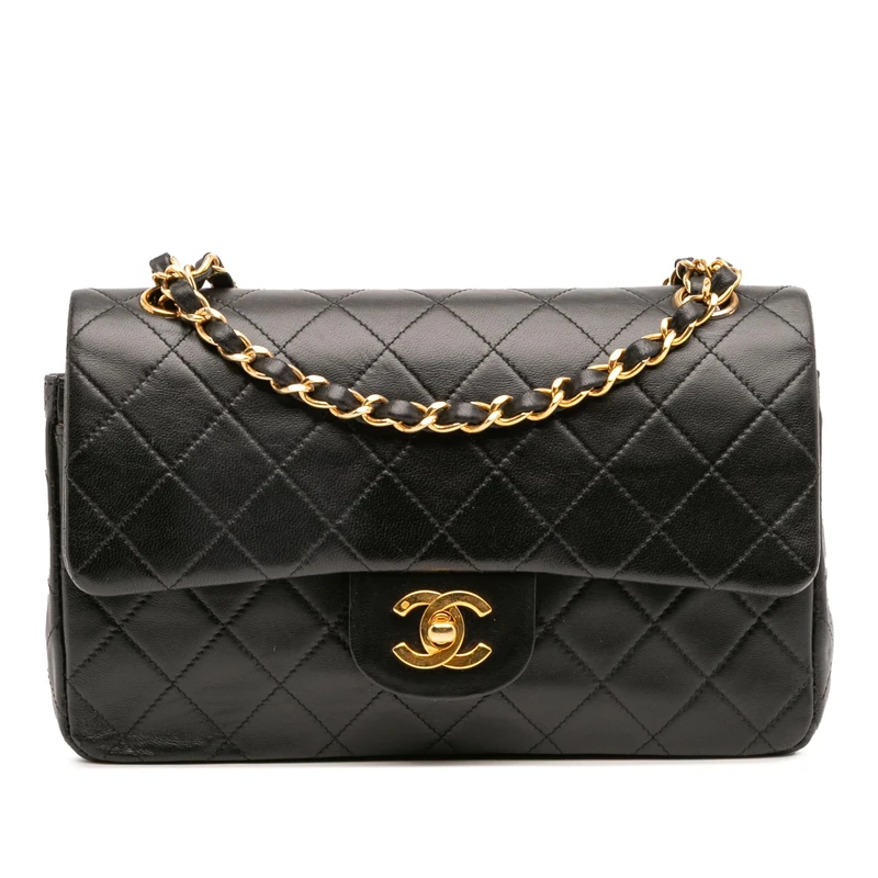Chanel Pre-Loved Small Classic Lambskin Double Flap Shoulder Bag