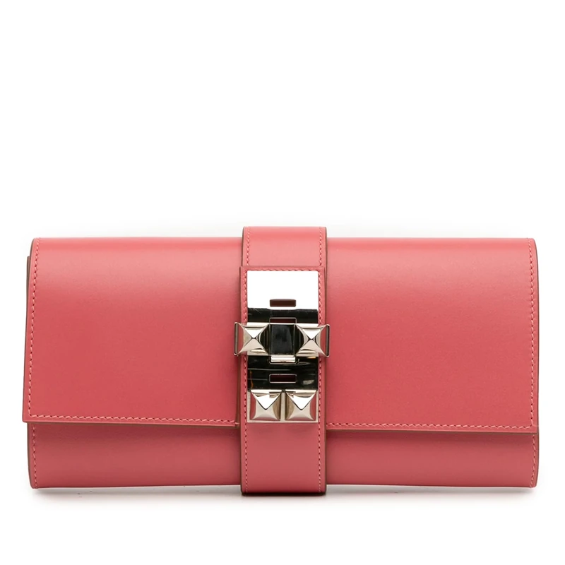 Hermès Pre-Loved Tadelakt Medor Clutch 23