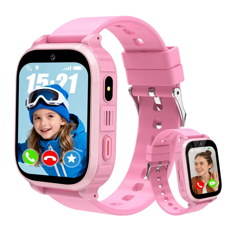 Tzzulsx 4G Kids Smart Watch, SOS Call, GPS LBS Tracker, Video Call, Voice Chat, Games, School Mode, Alarm, Smartwatch for Boys and Girls