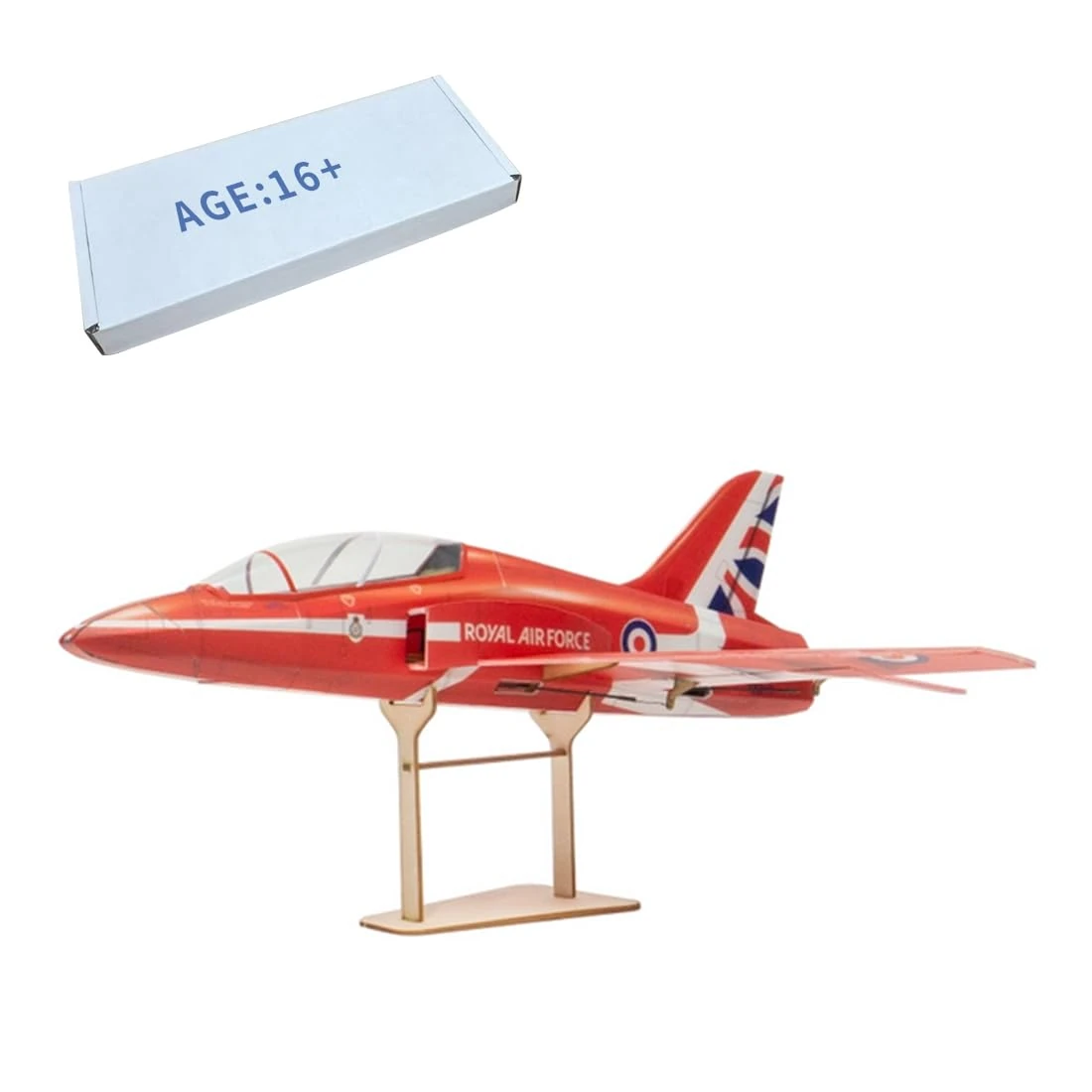 ExPrismarx RC Aircraft, Mini Red Arrow F-15 2.4G 3-channel Multi-protocol RC Ducted Fan Aircraft Model with Motor, Gift for Adults Beginners (Kit Single Version)