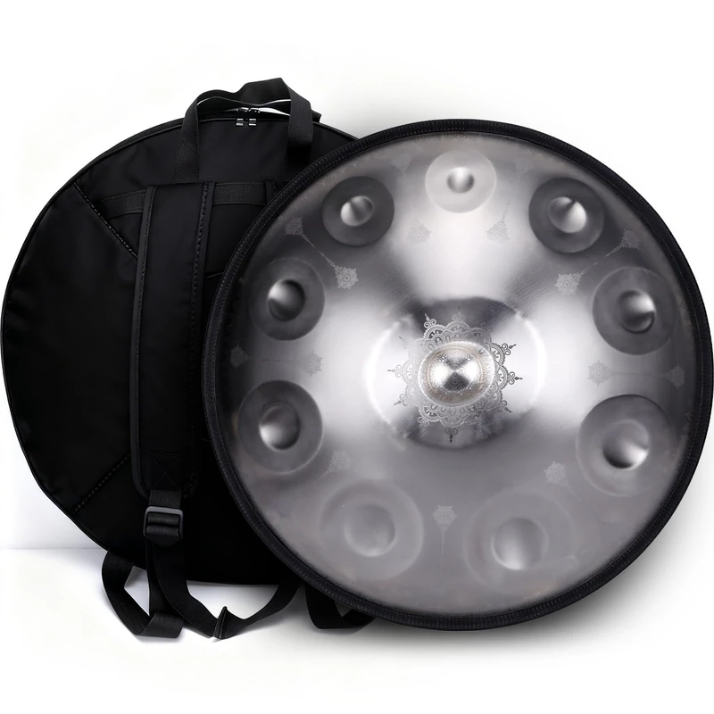 "SINGOFIRE" Handpan Drum, Handpan Drums for Adults, 22-Inch 432Hz D Minor Kurd Handpan, Celestial Bloom - Silver Luster