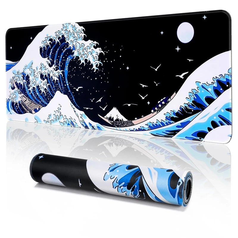 EFISH Gaming Mouse Pad 800x300mm Large Gaming Mouse Mat with Stitched Edges,XL Mouse Pad with Non-Slip Base,Extended Large Size Mouse Pads,Keyboard Pad with Water Resist Surface,Office/Gaming.Y10