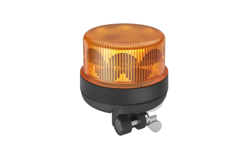 HELLA 2XD 066 147-011 LED-Strobe-type Beacon - K-LED Nano 50-12/24V - yellow (amber) - Pipe-neck - Plug: Blade Terminal Sleeve - Quantity: 1