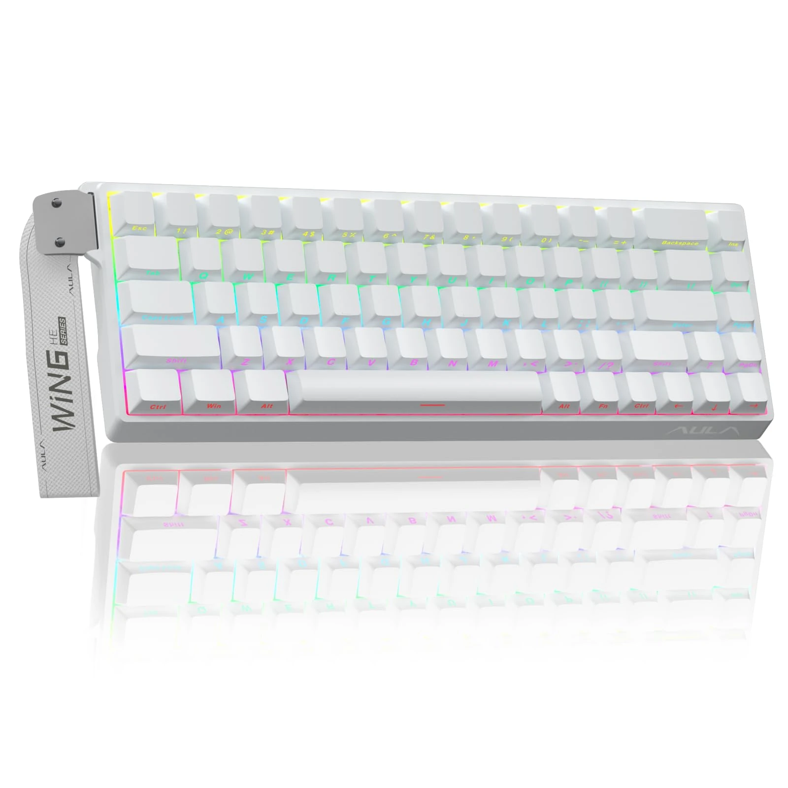 AULA WIN68 HE Hall Effect Gaming Keyboard,Adjustable Actuation Rapid Trigger,0.02mm RT Accuracy,8000Hz,RGB Backlight,USB-C Wired,60% Percent Magnetic Keyboard