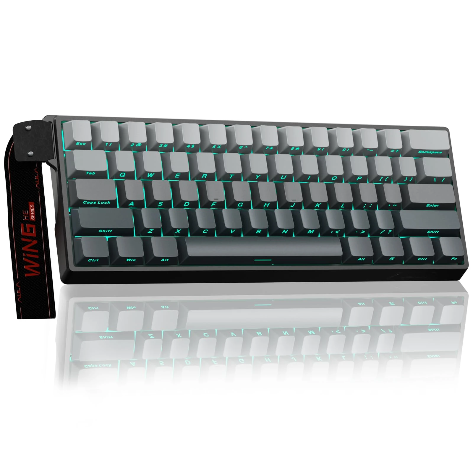 AULA WIN60 HE Mechanical Gaming Keyboard Wired,Hall Effect Magnetic Switches,Adjustable Actuation Rapid Trigger,8K Polling Rate,RGB Backlight,Side Printed,60% Percent Keyboard for Mac/Win (Grey)