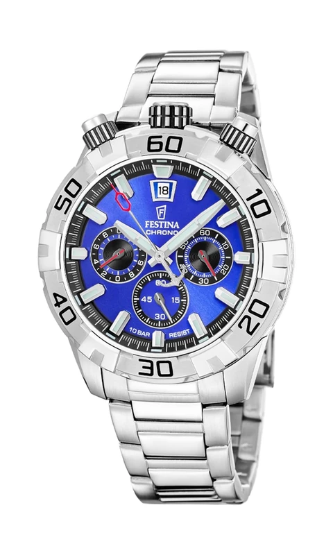 Festina Mens Chronograph Stainless Steel Watch with Steel Bracelet F20743/3