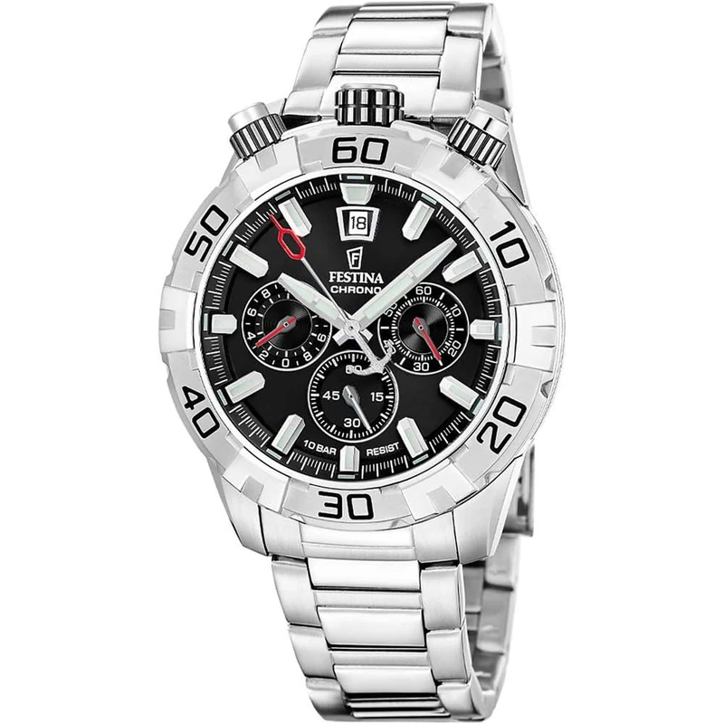 Festina Mens Chronograph Stainless Steel Watch with Steel Bracelet F20743/6