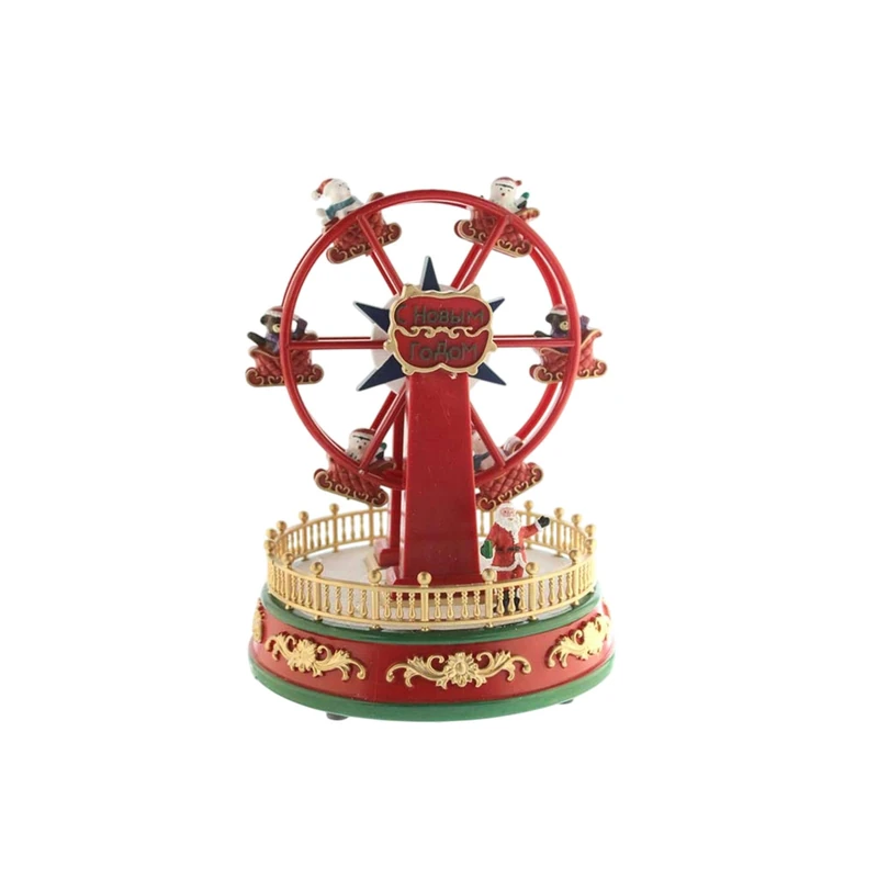 Christmas Decorative Santa Wheel with Movement, LED Lights and Music