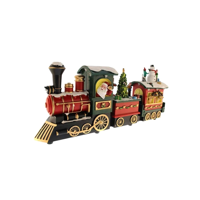 Christmas Decorative Santa Train with Movement, LED Lights and Music
