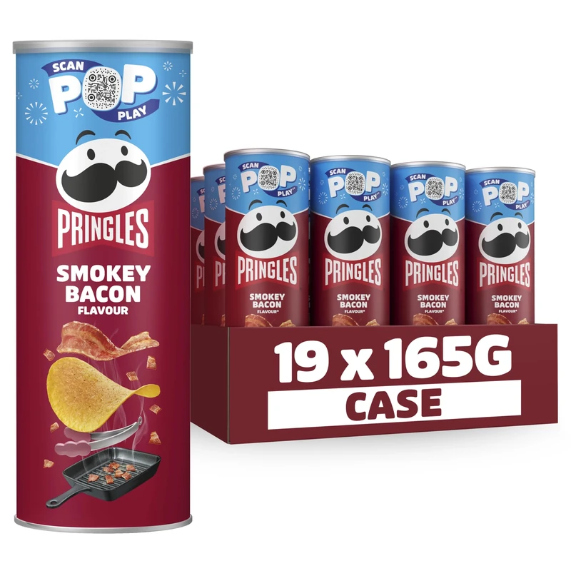 Pringles Smokey Bacon Flavour Crisps 19x165g