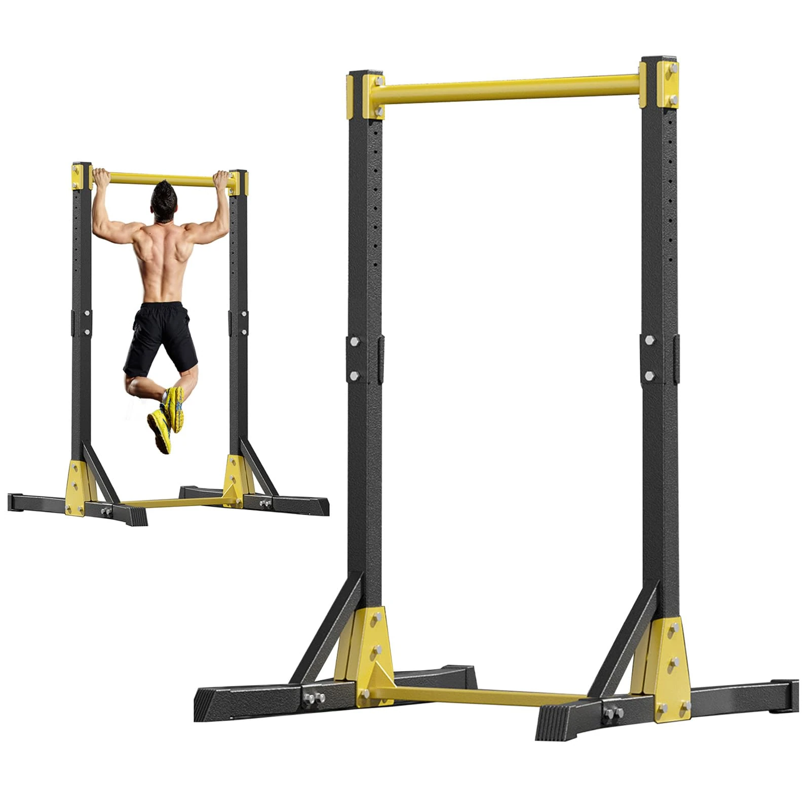 Free Standing Pull Up Bar for Home Gym | Heavy-Duty Power Tower Dip Station | 11-Level Height Adjustable Multi-Function Home Strength Training Fitness Workout Station | 400LBS Capacity