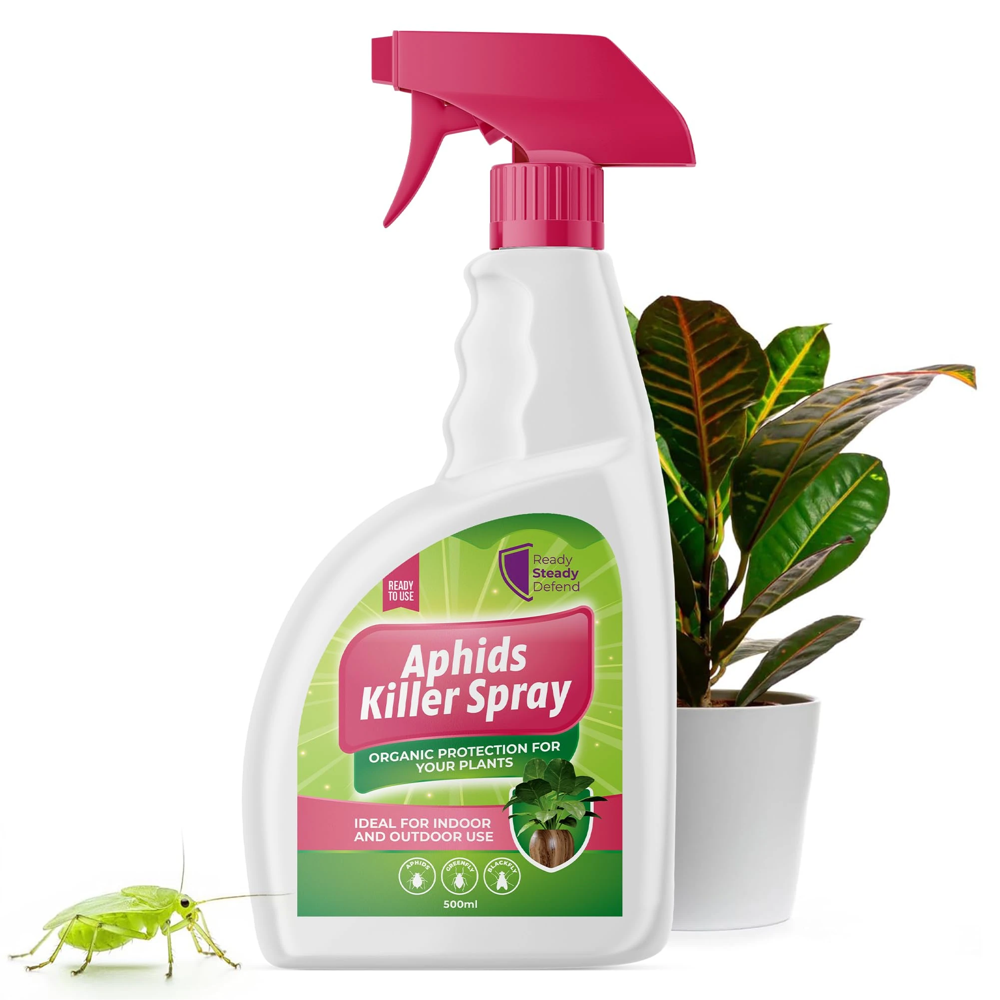 Aphids Killer Spray 500ml – Insecticidal Soap Spray for Plants – Kills Greenfly, Blackfly, Whiteflies, Fungus Gnats and Other Pests – Ideal for Indoor & Outdoor Use on Fruits, Vegetables and Flowers