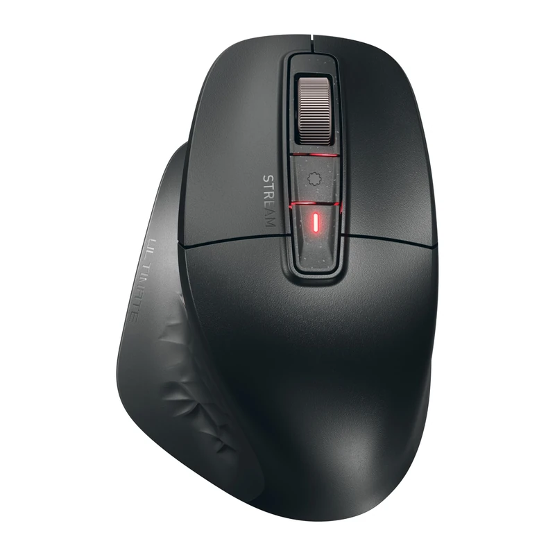CHERRY STREAM MOUSE ULTIMATE, Ergonomic Multi Device Mouse for up to 4 Devices, Bluetooth, 2.4 GHz & Wired, Customisable Scroll Wheel, For Right-Handers, Black