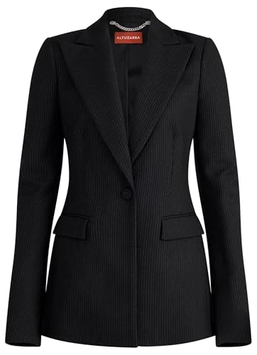 Altuzarra, Beatty Jacket, 12, Black/Ivory Pinstripe