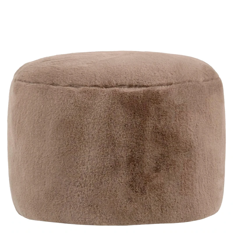 icon Milano Bean Bag Pouffe, Faux Fur Fabric, Mocha Brown, Large Pouffe Footstool with Filling Included, Footrest, Bedroom, Living Room, Living Room Furniture