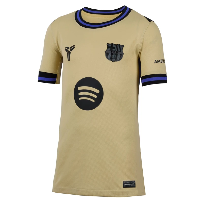 Nike Kids Fc Barcelona Dri-Fit Stad Away Jersey, Team Gold/Team Gold/Persian Vi, 13/15 Years