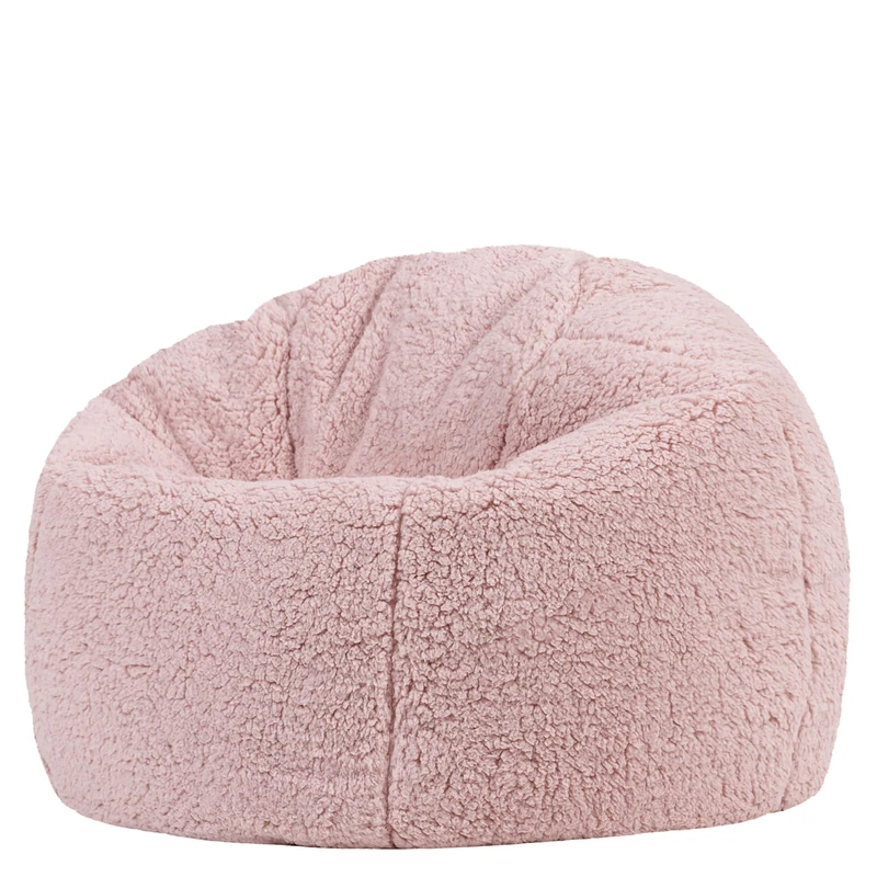 icon Kingston Large Kids Bean Bag, Pink, Teddy Berber Fleece, Kids Bean Bag Chair with Filling Included, Gifts for Girls, Bedroom, Bedroom Accessories