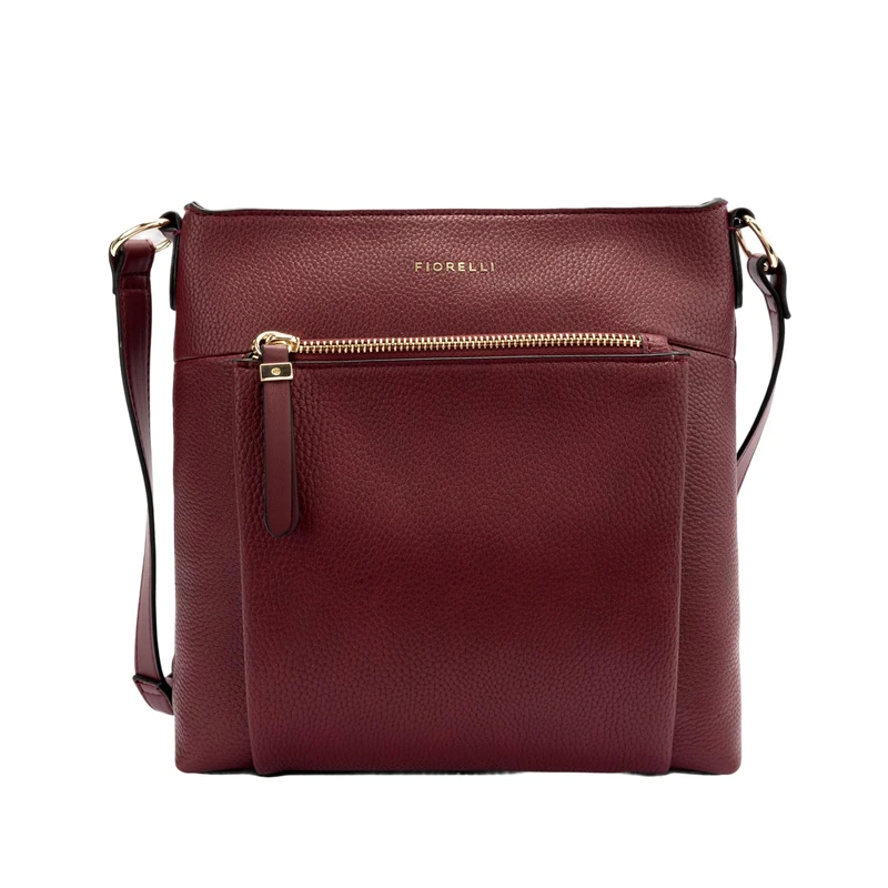 Fiorelli Women's Ally Crossbody Bag, Large Handbag with Adjustable Body Straps & Front Zipped Compartment, Faux Leather, Port Red
