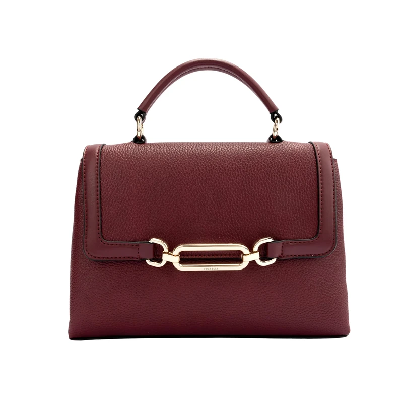 Fiorelli Women's Emilia Hardware Top Handle Bag, Stylish & Classic Design, Grab Handbag with Crossbody Strap, Faux Leather, Port Red