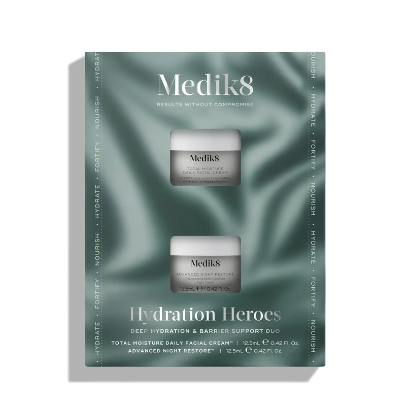 Medik8 Hydration Heroes - Deep Hydration & Barrier-Support Duo - Total Moisture Daily Facial Cream (12.5ml) & Advance Night Restore (12.5ml) - Hydrate, Nourish, Fortify