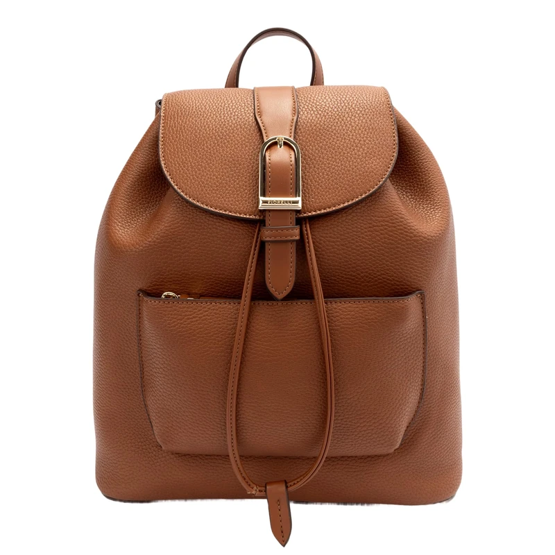 Fiorelli Women's Etta Buckle Backpack, Stylish Drawstring Closure Rucksack with Statement Buckle Detail, Faux Leather, Black