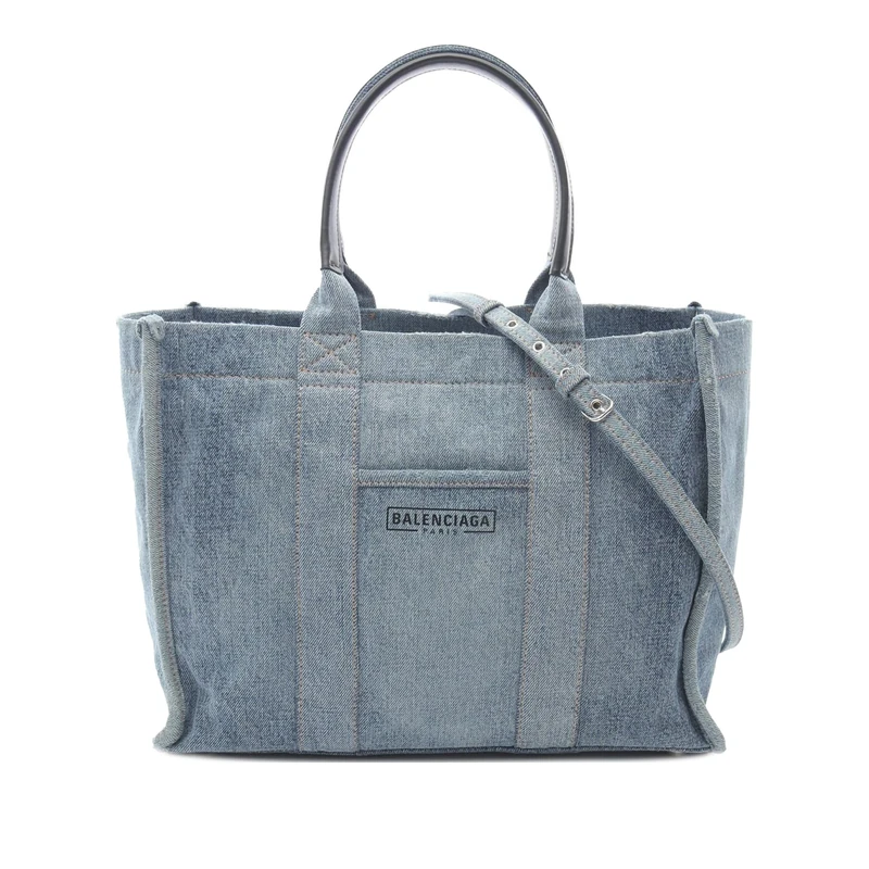 Balenciaga Pre-Loved Medium Denim Hardware Tote Handbag